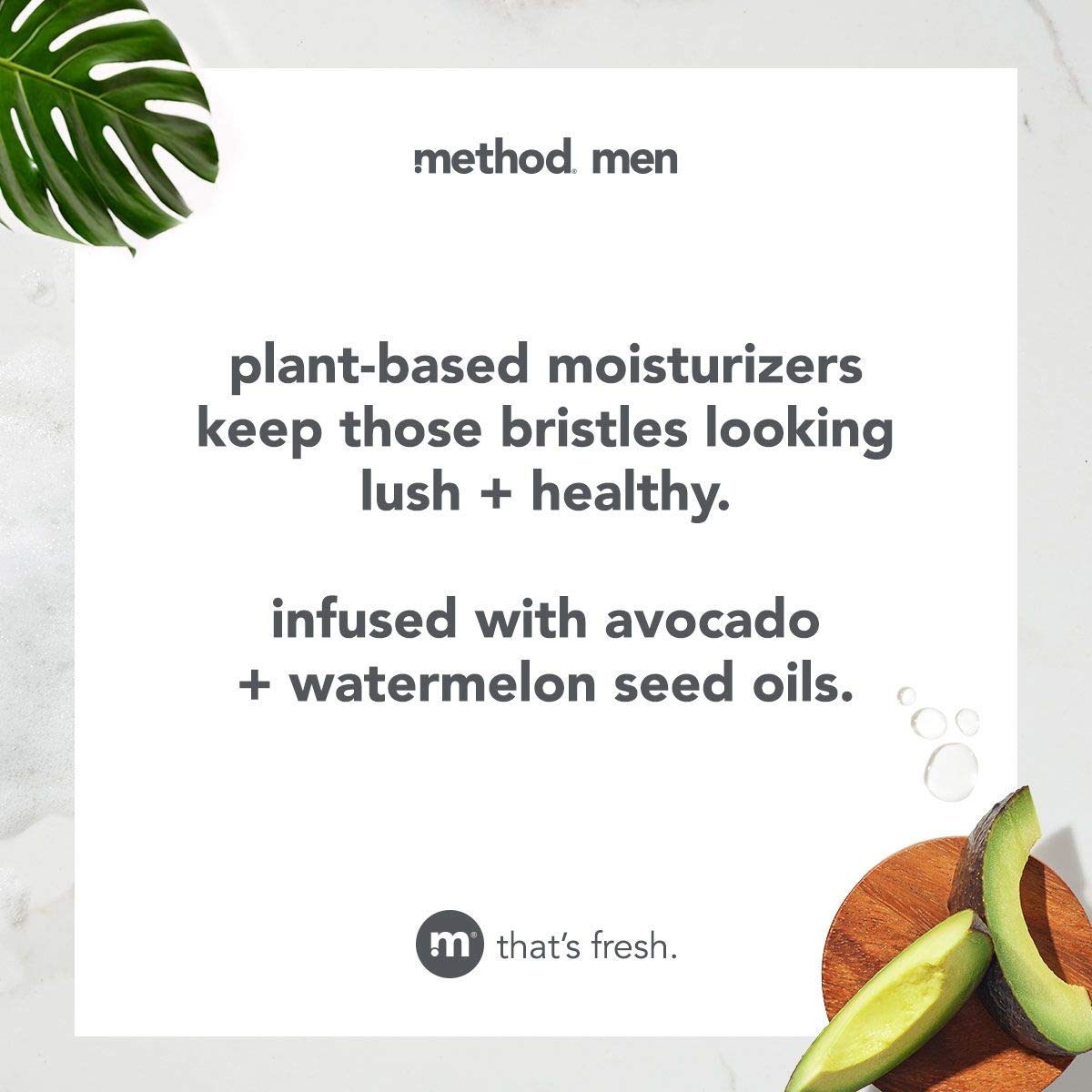 Method Men Beard Oil Sea Surf avocado ingredient nourishes beard softness and manageability
