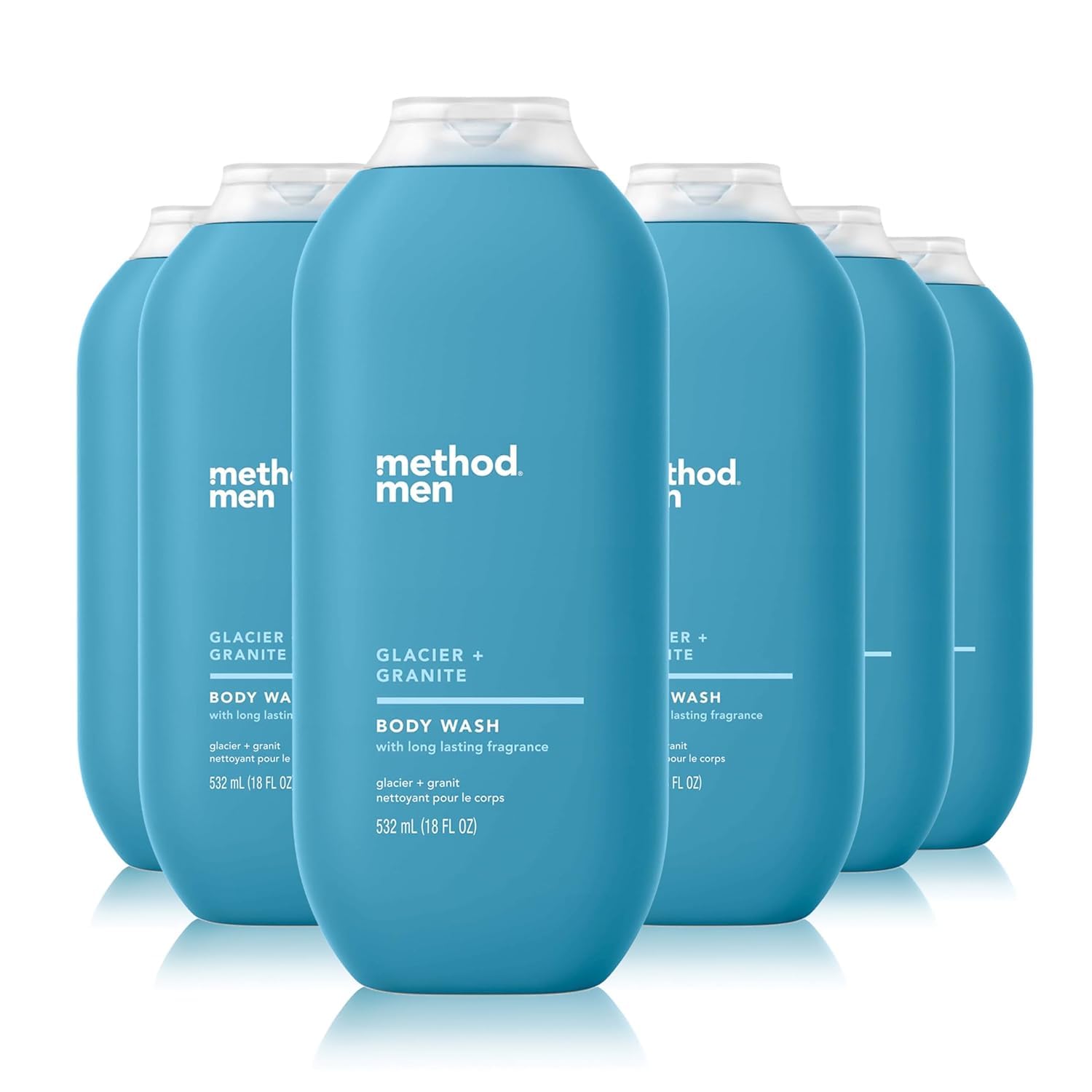 Method Men Glacier bottle front view highlighting refreshing cleansing.