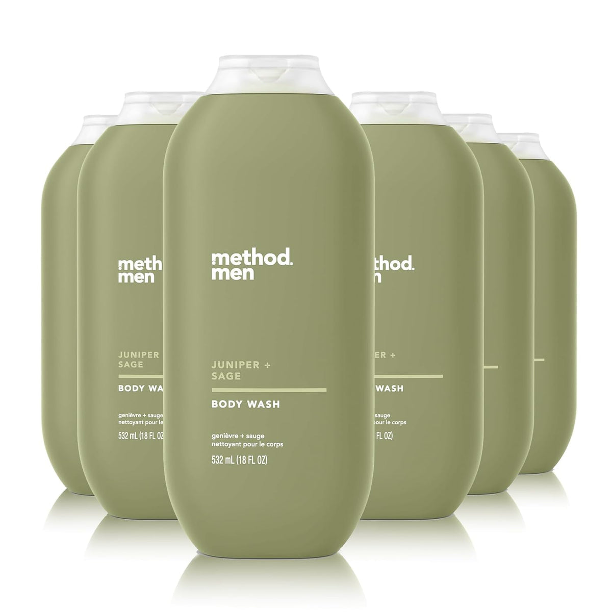 Method Men Body Wash juniper-sage bottle front for a refreshing daily cleanse.