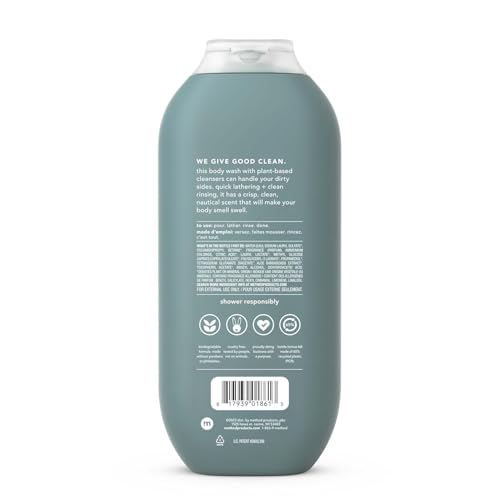 Method Men Sea + Surf bottle being poured highlights quick-lather cleansing for busy mornings