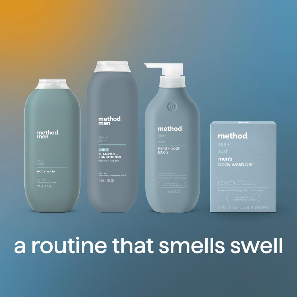Method Men Sea + Surf seaside-scene shot aligns with outdoor lifestyle and refreshing cleanse