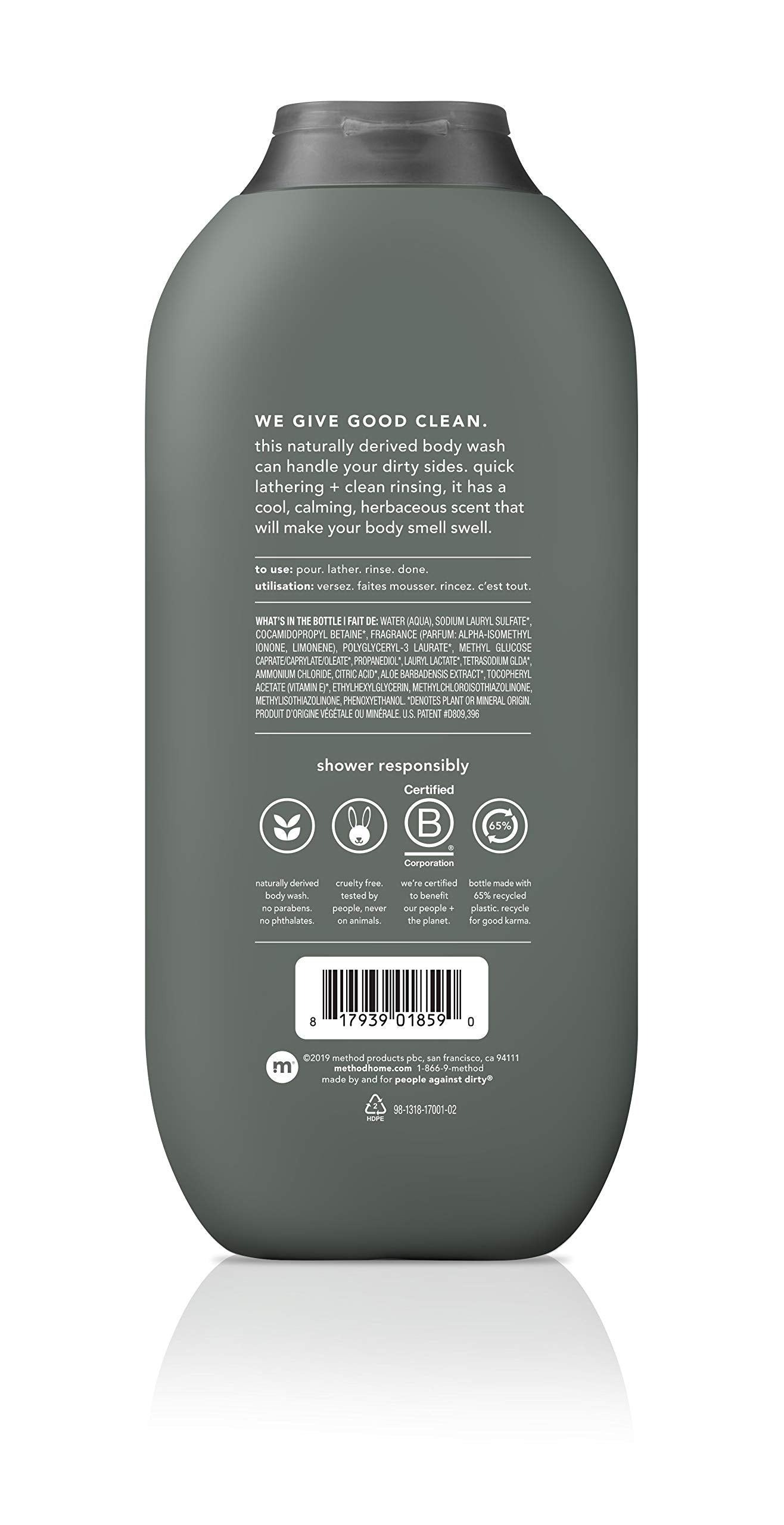 Method Men Sea Surf lather image demonstrates rich foam for a refreshing shower.