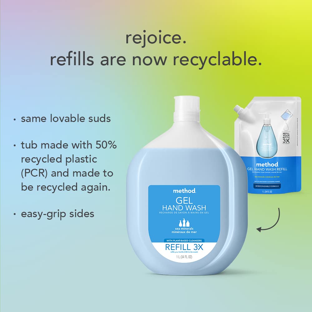 Method Pink Grapefruit refill packaging highlights recyclable design for eco-friendly routines.