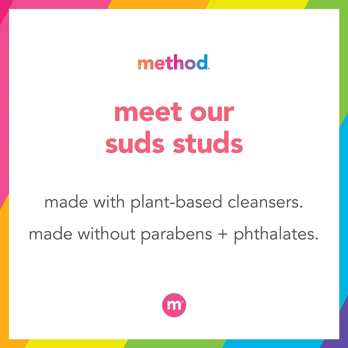 Method plant-based cleaners graphic highlights gentle, effective handwashing.