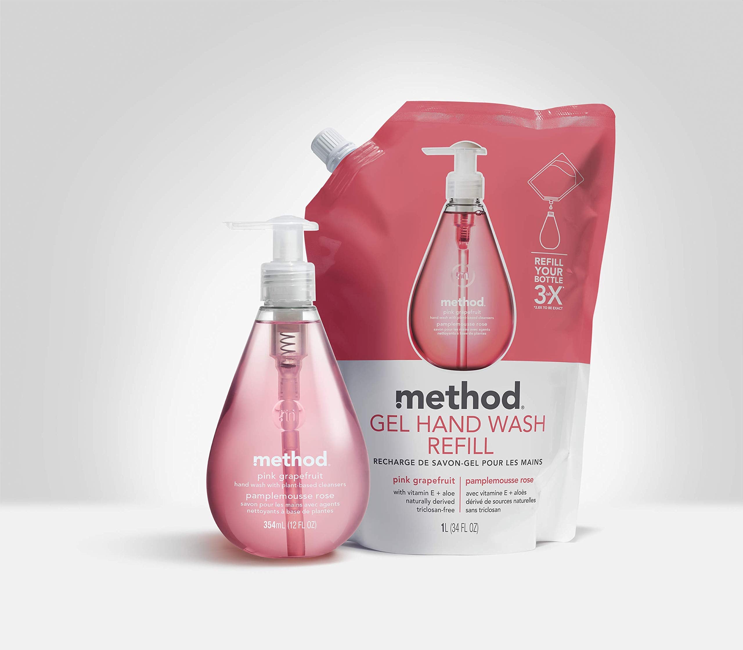Method refill pouches neatly arranged for easy daily use.