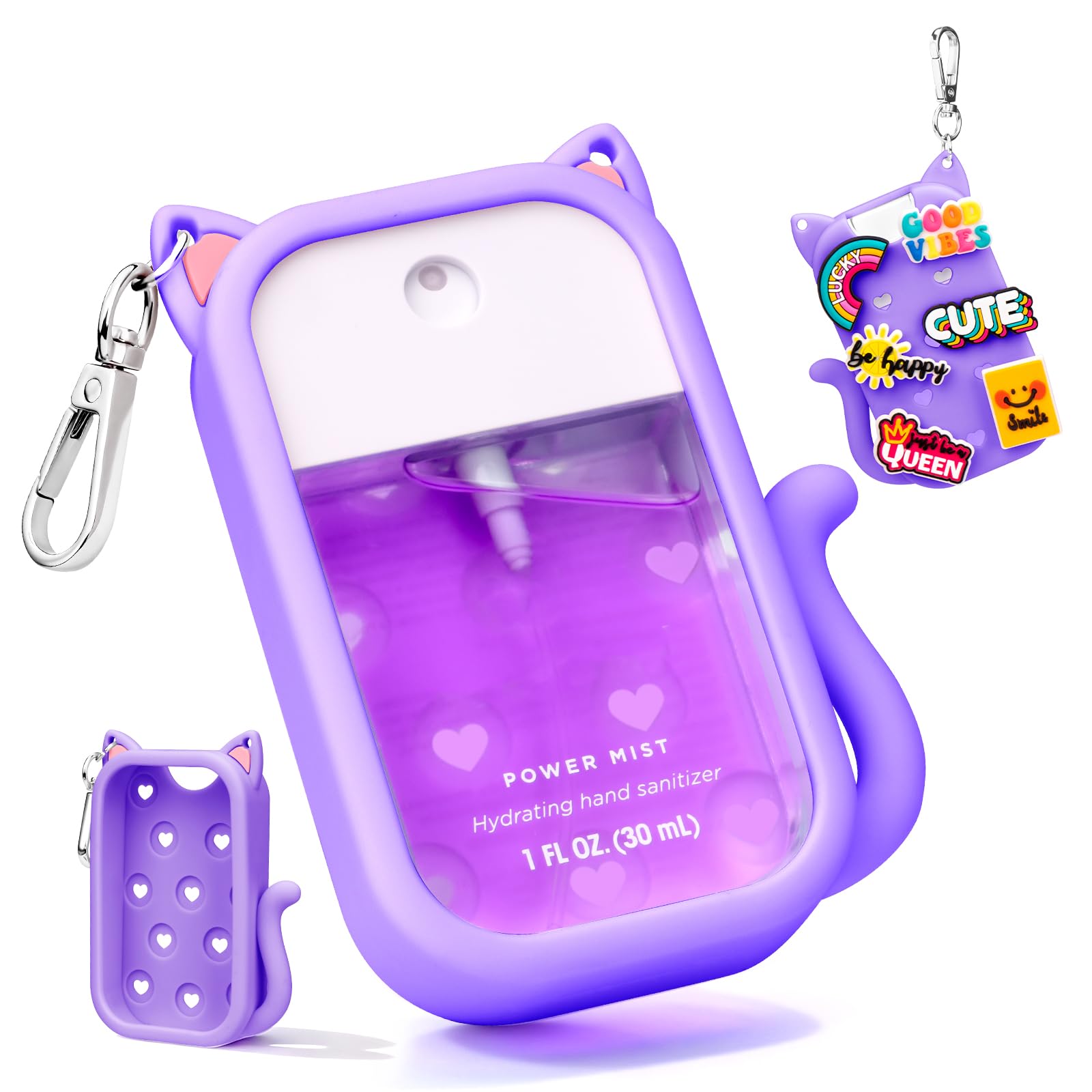 Metyond cat-shaped silicone case in purple with snug 30ml protection for on-the-go use