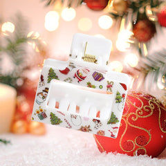 MexLuyu Christmas hair clip transparent pattern blends with hair for non-slip hold
