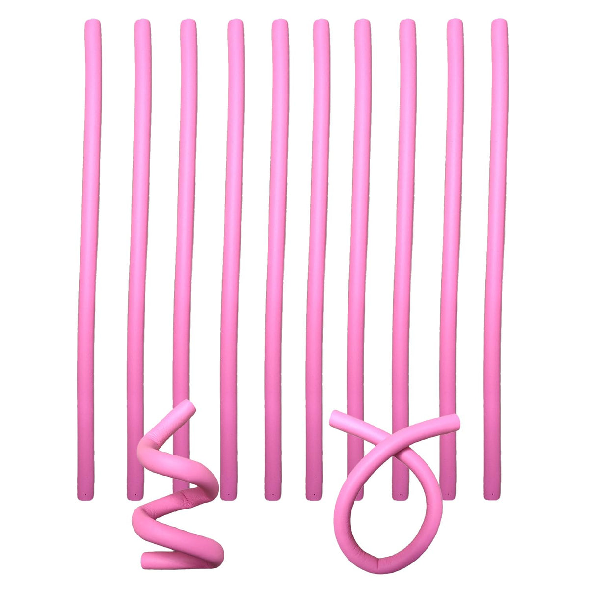 MEYIART flexible curling rods ten-piece pink set for no-heat styling