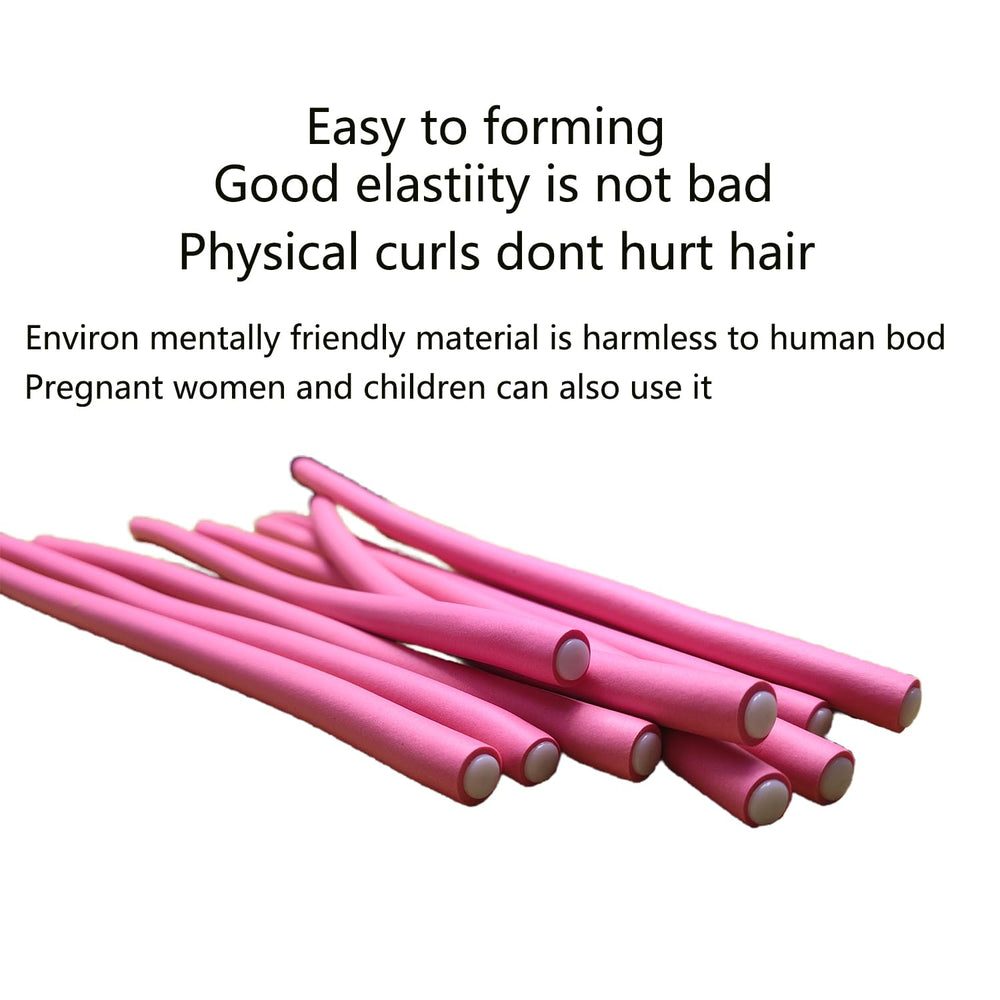 MEYIART soft foam no-heat rollers in pink, gentle on hair