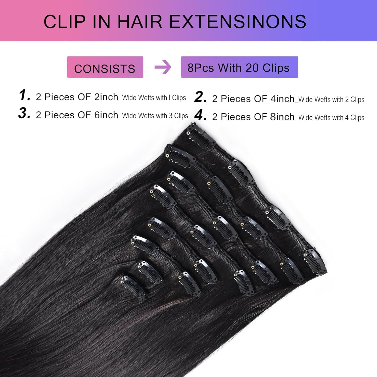 MEYOFUN soft rubber clips protect scalp while adding secure hold