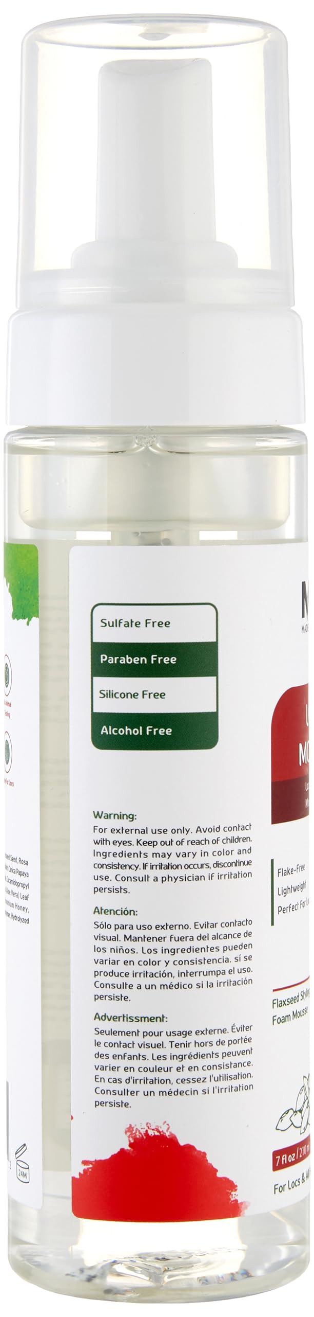MFL Made For Locs flaxseed mousse texture closeup reveals light non-sticky finish