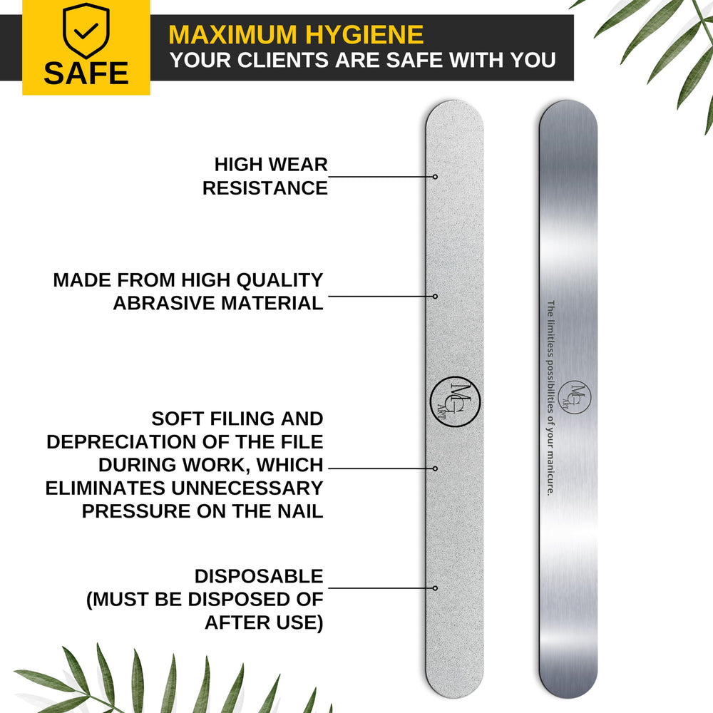MGart metal base with emery boards supports stable, precise filing.