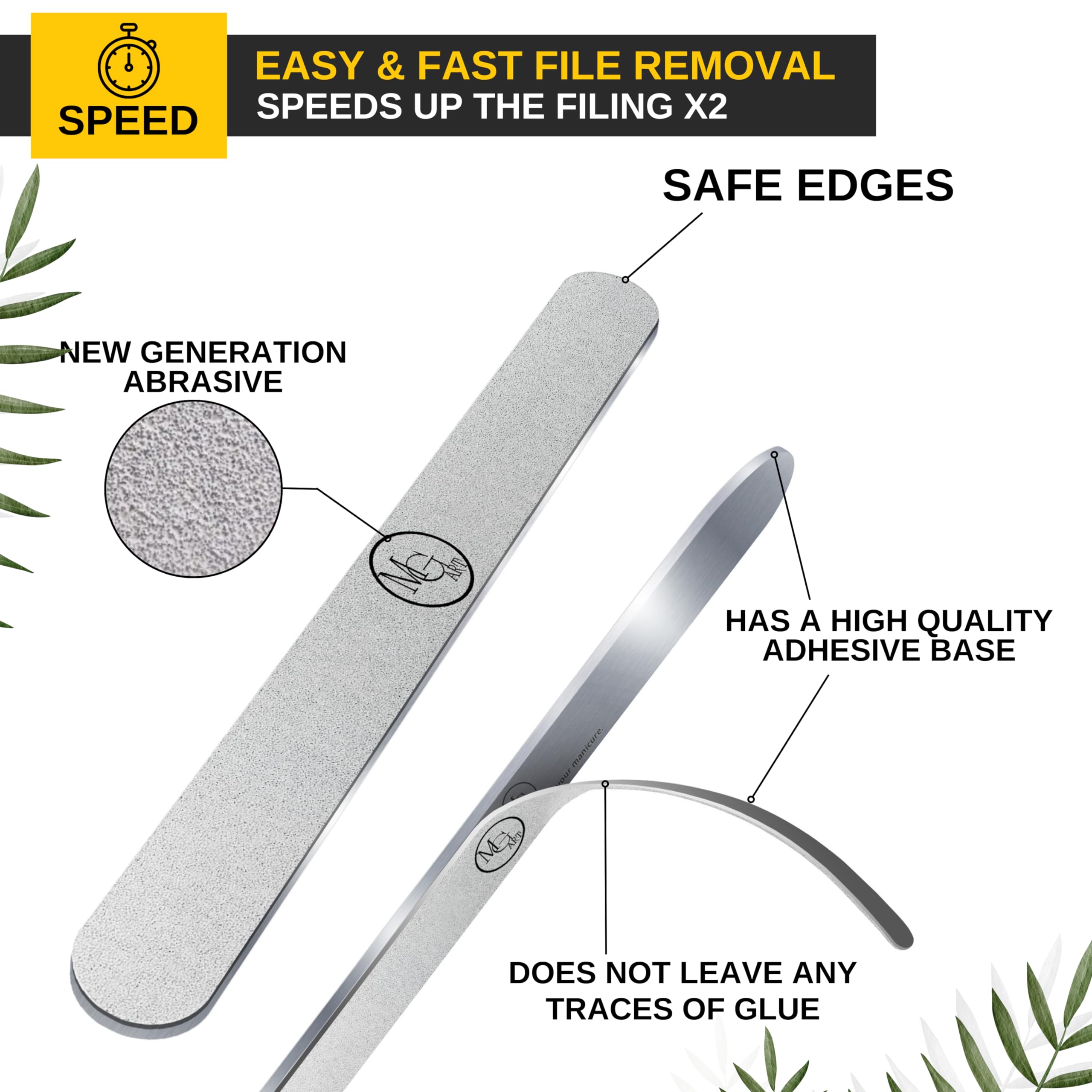 MGart replaceable emery boards pack highlights hygienic, reusable filing options.