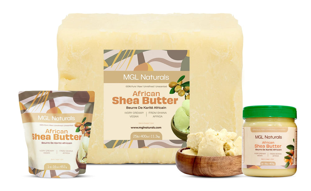 MGL Naturals ivory shea butter jar closeup for pure hydration