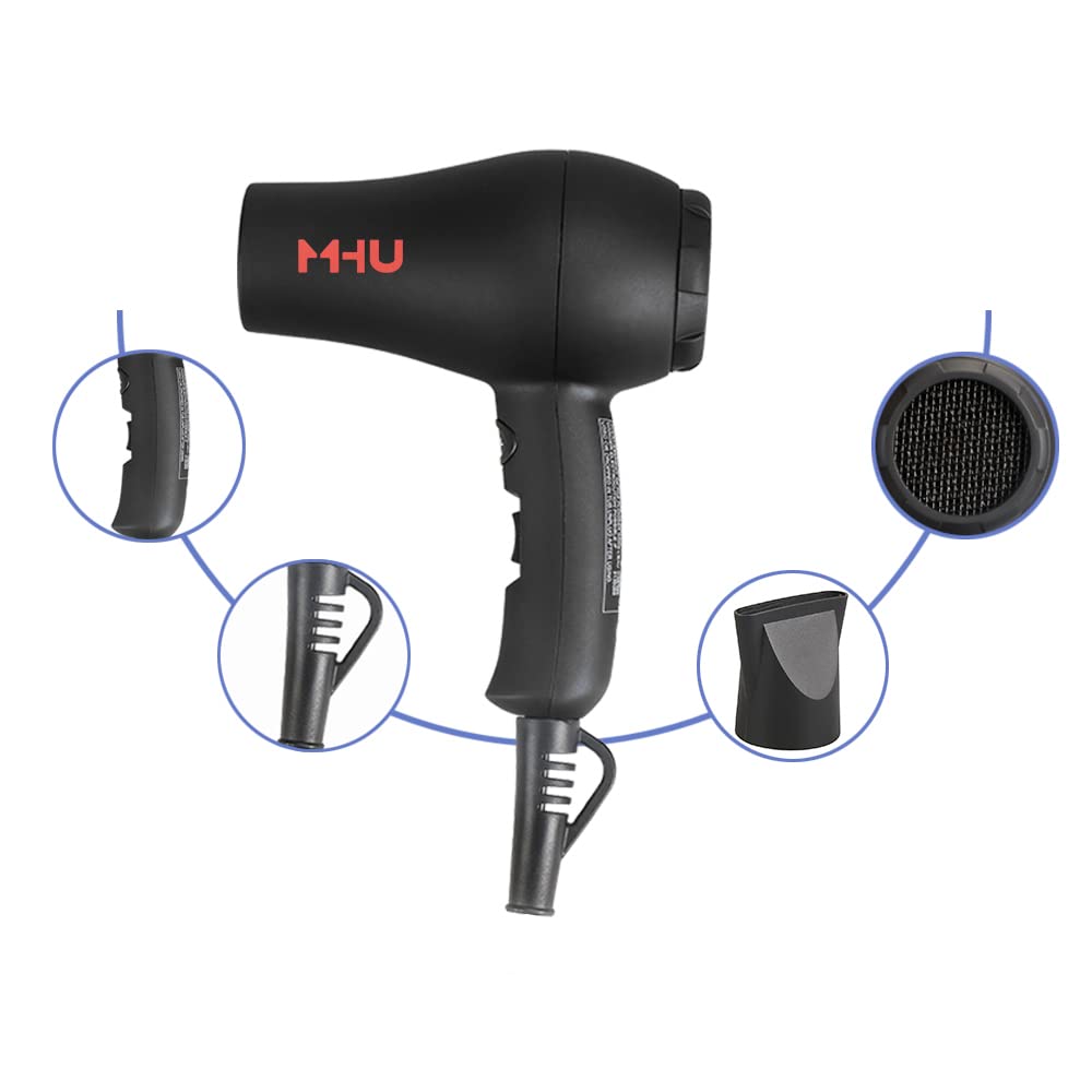 MHD mini travel hair dryer cool shot button to set style.