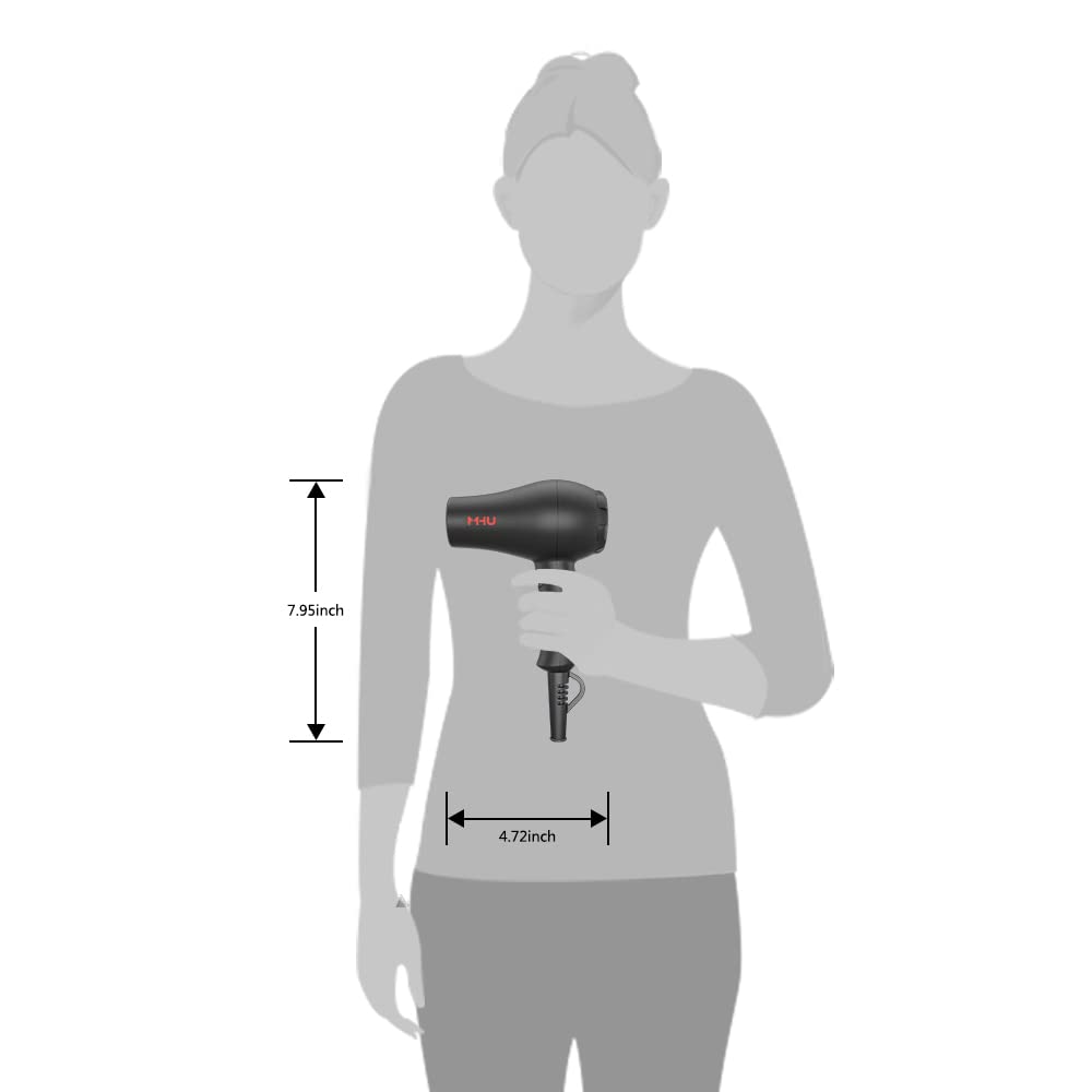 MHD travel mini hair dryer removable lint filter for easy cleaning.