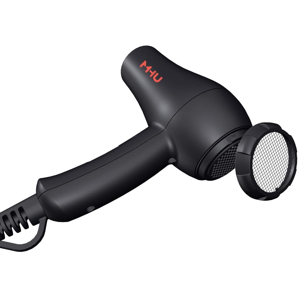 MHD travel mini hair dryer two-speed settings for customizable styling.
