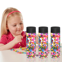 Close-up of Mhtdet 10 oz clear PET bottles with screw caps for durable reuse