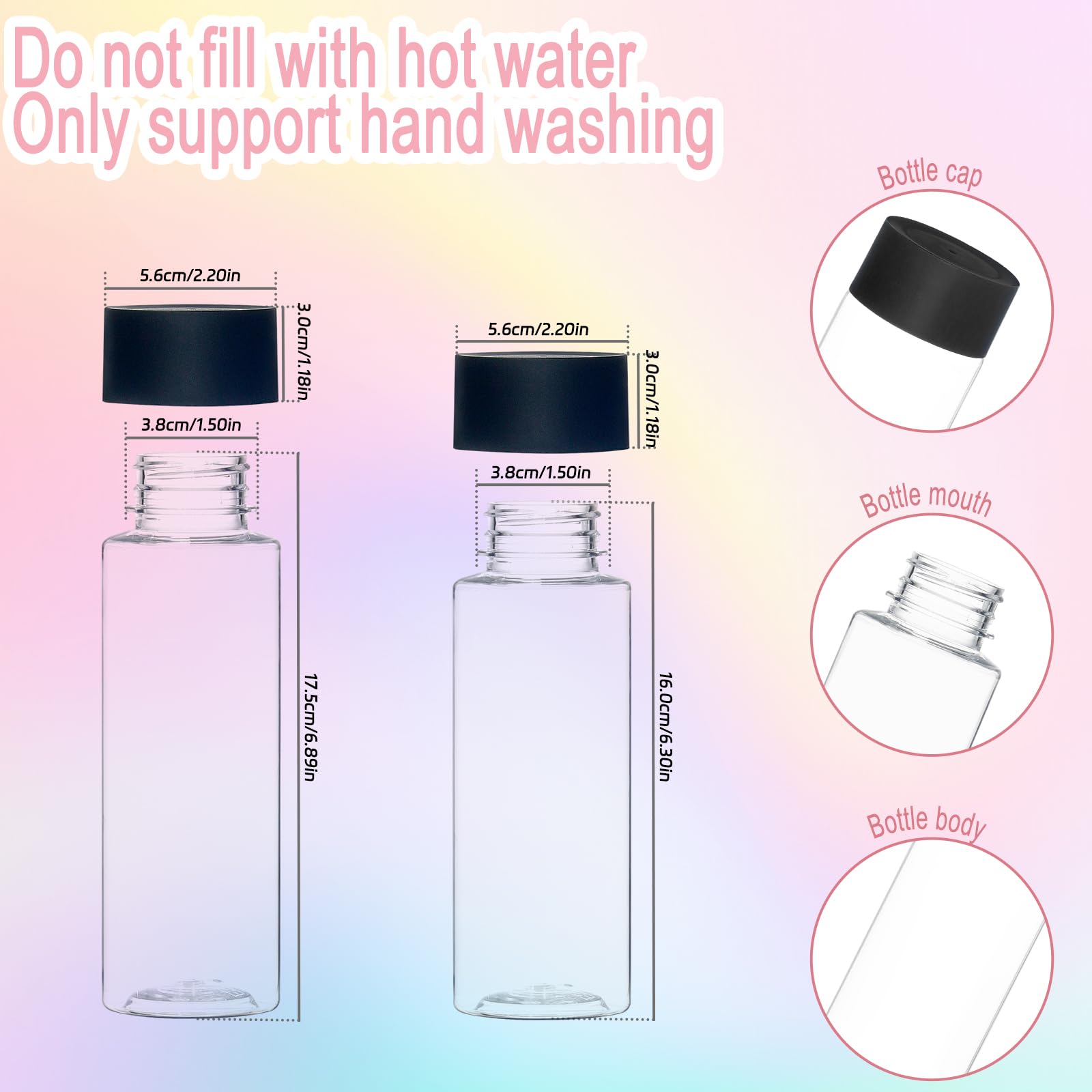 Mhtdet clear bottles with lids stacked for sensory crafts and easy organization