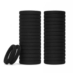 Mia Klein hair ties black bulk 100-count packaging for bulk storage and daily styling