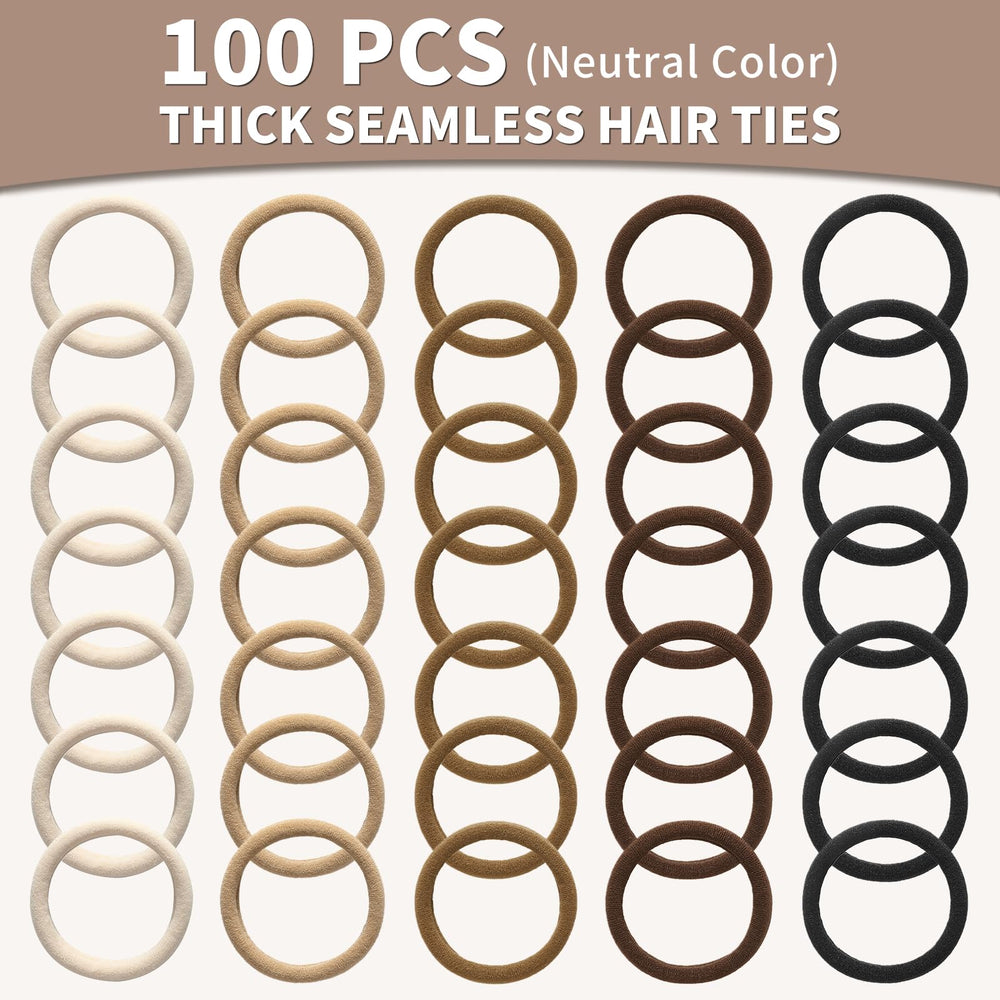 Mia Klein seamless black hair ties, preventing hair breakage while styling.