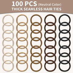Mia Klein seamless black hair ties, preventing hair breakage while styling.