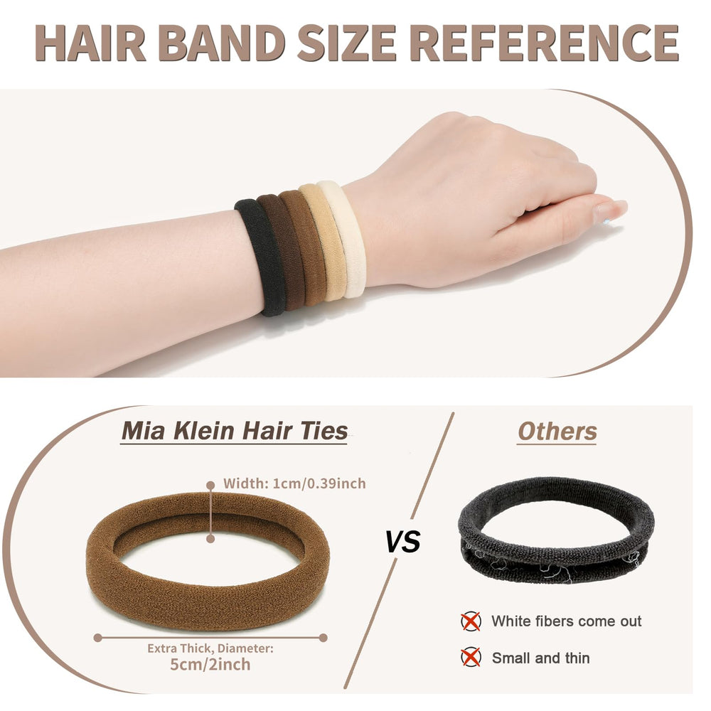 Stylish Mia Klein Hair Ties in black for a chic look.
