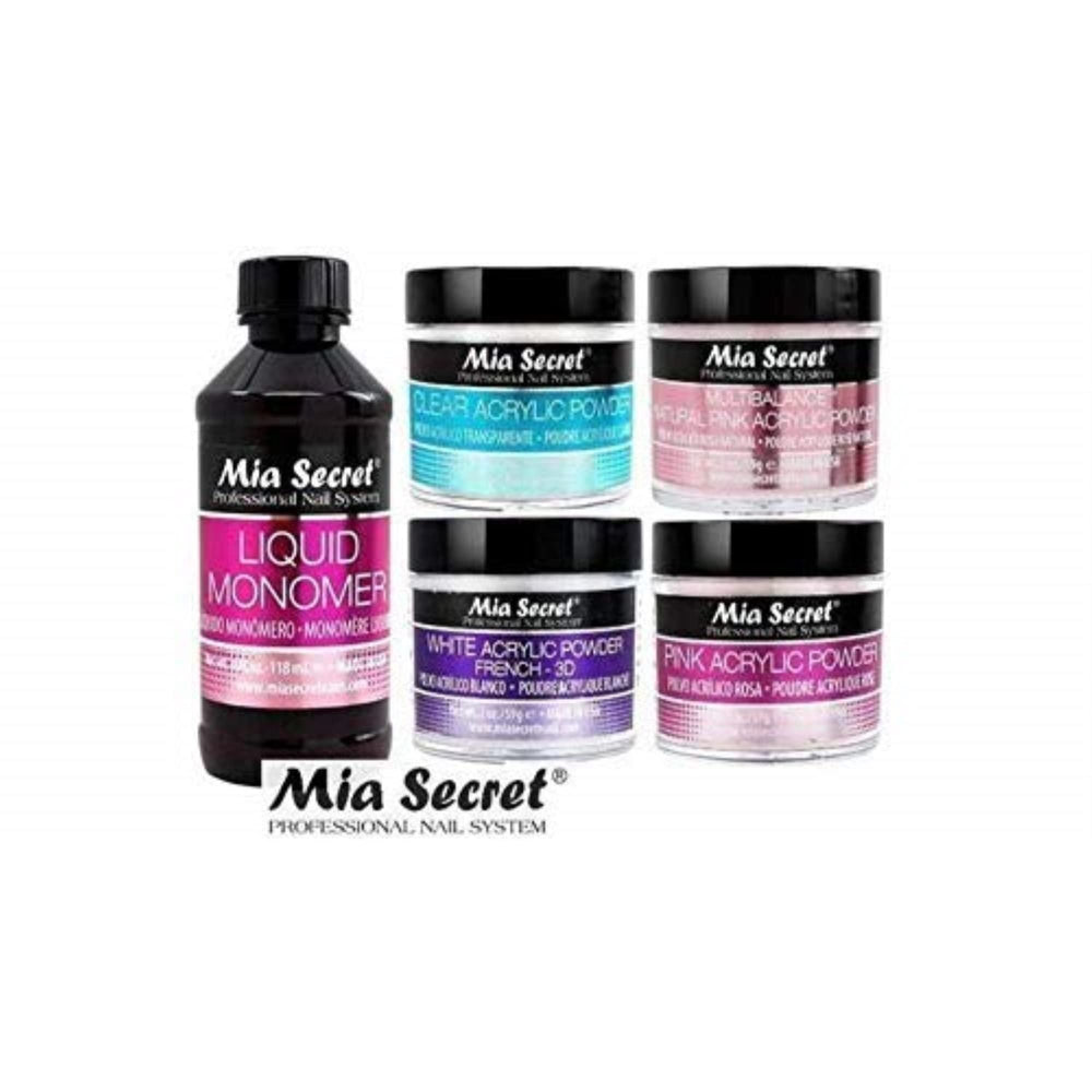 Mia Secret acrylic-powder-set-mixed-colors for versatile nail art with balanced shades.
