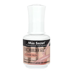 Mia Secret Bio Builder Gel Polish Cover Nude being applied for a smooth sculpted nail.