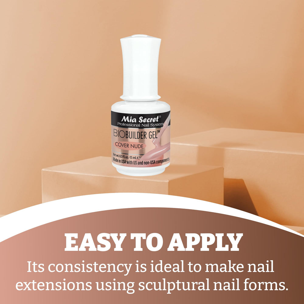 Mia Secret Bio Builder Gel Polish nail prep and Xtrabond setup.