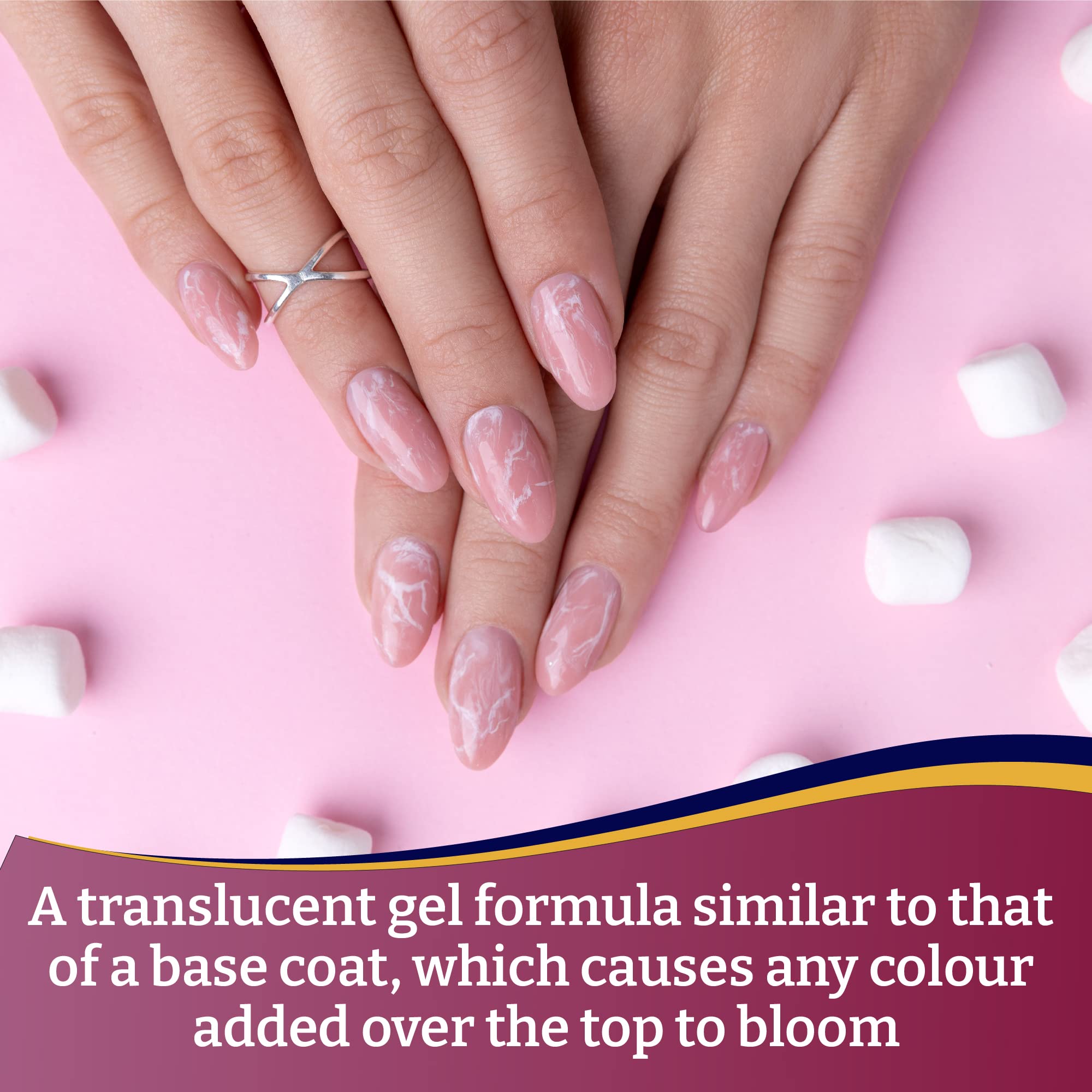 Mia Secret Blooming Gel clear layer highlights transparent base for overlays.