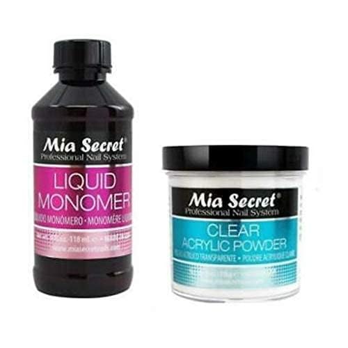 Mia Secret clear acrylic powder 4oz texture aids self-leveling and long-lasting wear
