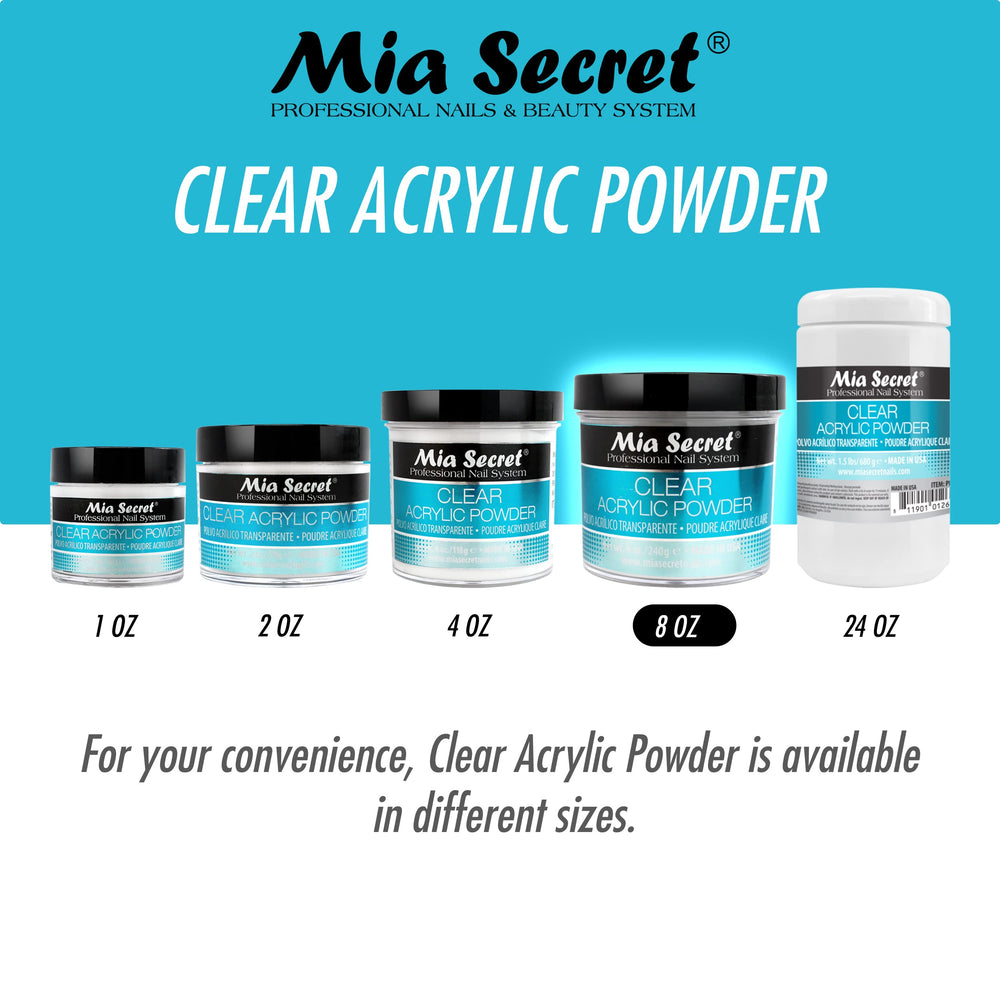 Mia Secret Clear Acrylic Powder application with brush aids beginner-friendly nails
