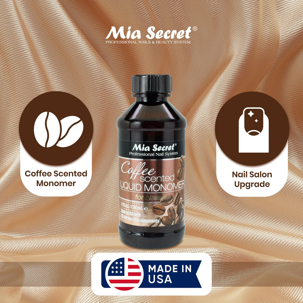 Mia Secret coffee scented liquid monomer adhesion test demonstrates reliable performance under cool conditions