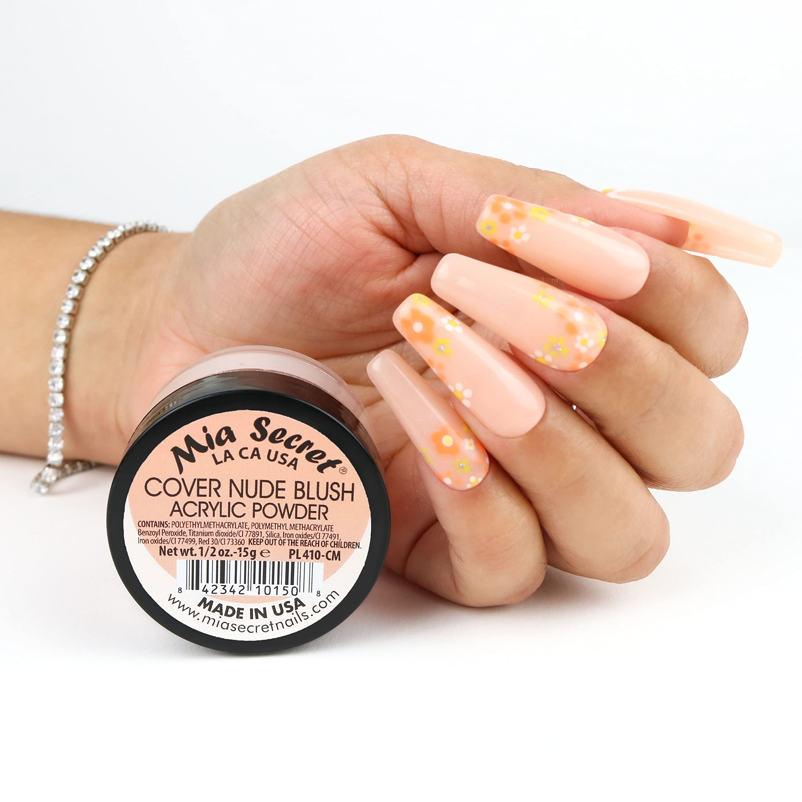 Mia Secret Cover Nude Blush powder during nail application showing even coverage