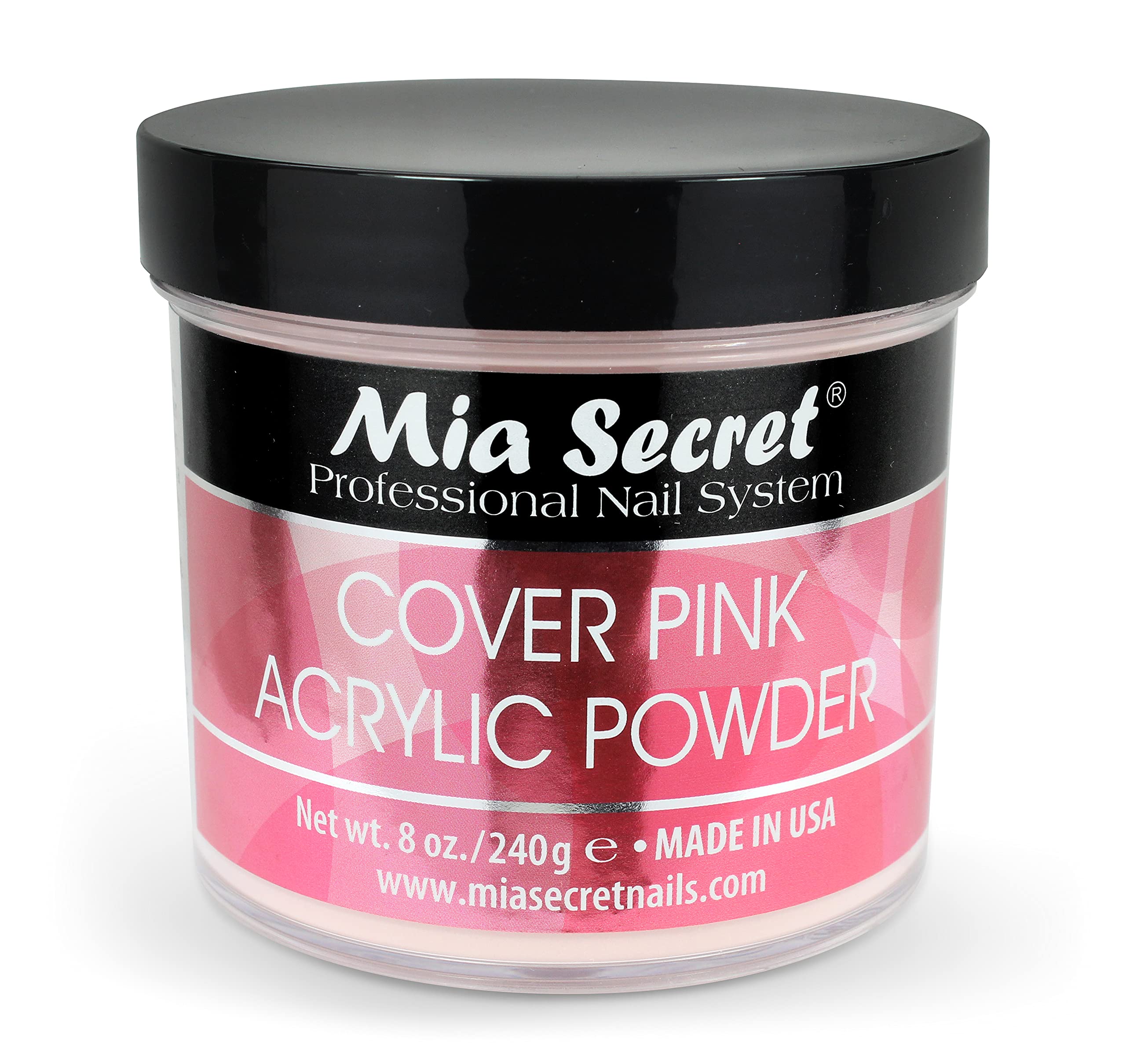 Mia Secret Cover Pink Acrylic Powder 8oz jar for a smooth, long-lasting nails finish.