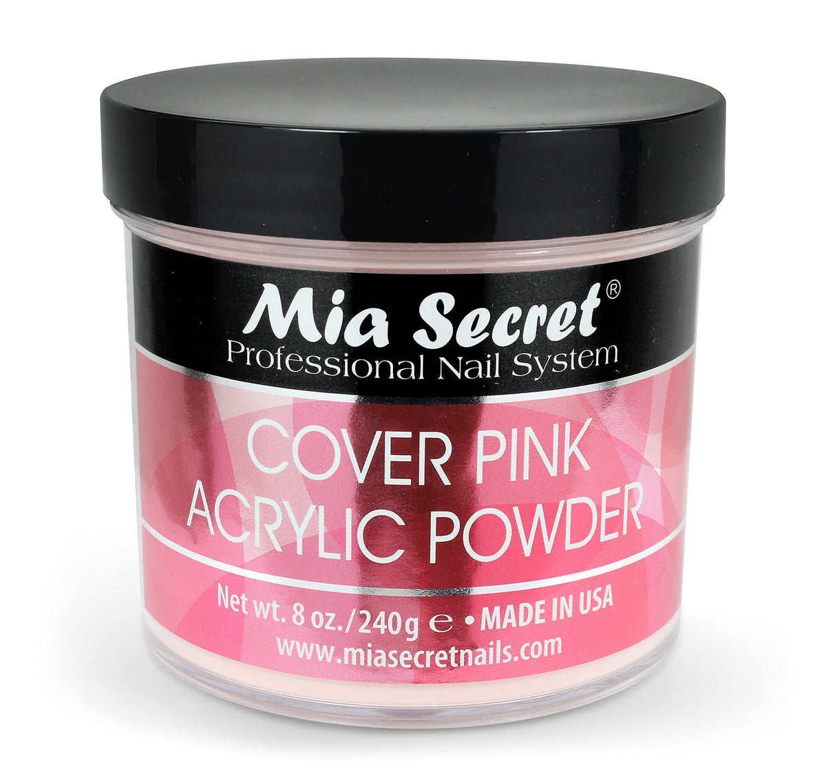 Mia Secret Cover Pink Acrylic Powder 8oz jar for a smooth, long-lasting nails finish.