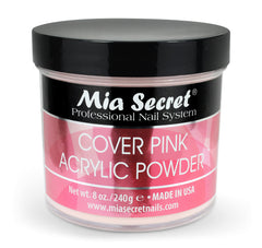 Mia Secret Cover Pink Acrylic Powder 8oz jar for a smooth, long-lasting nails finish.