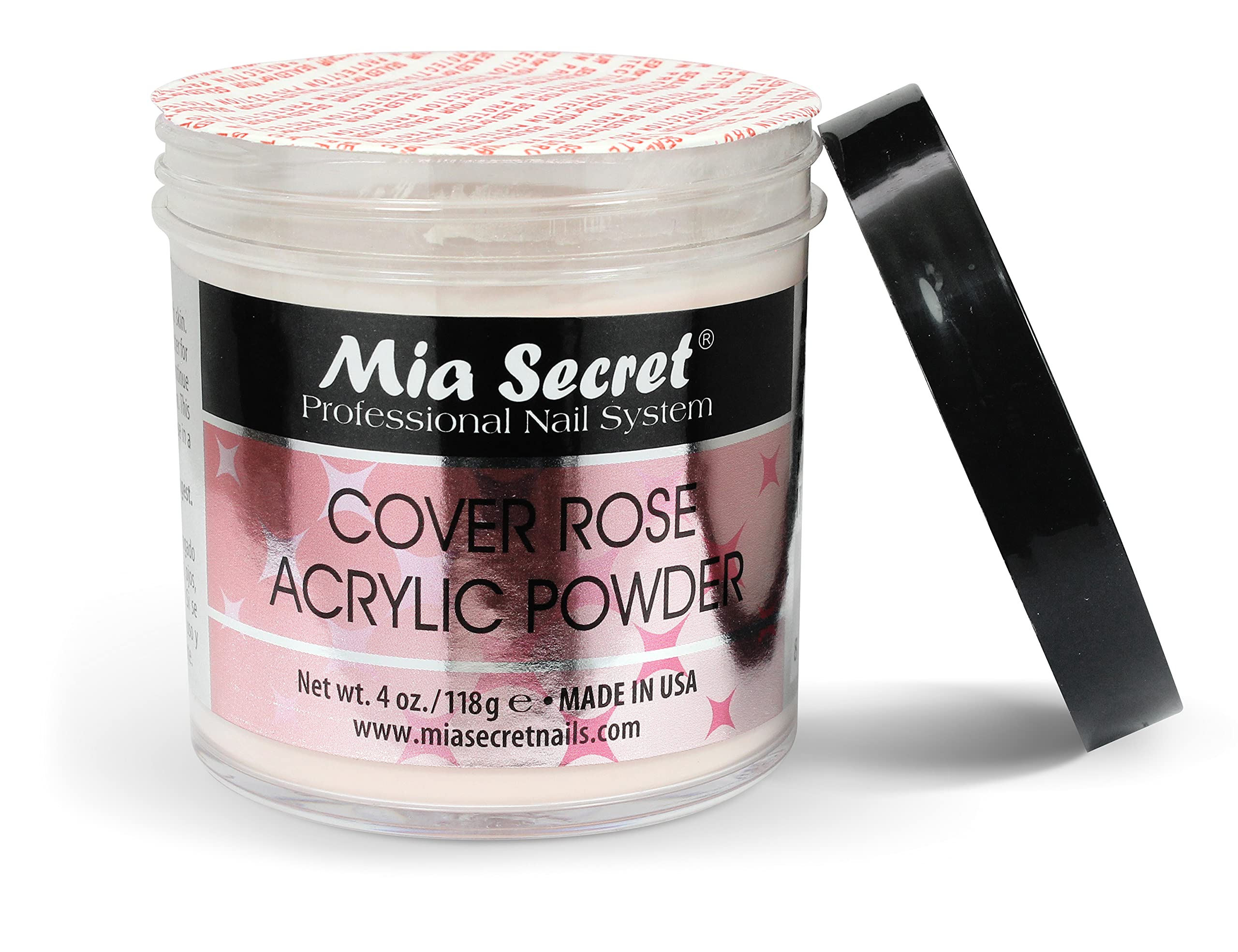 Mia Secret Cover Rose acrylic powder 4oz finish-shine-closeup reveals natural-looking, lasting gloss.