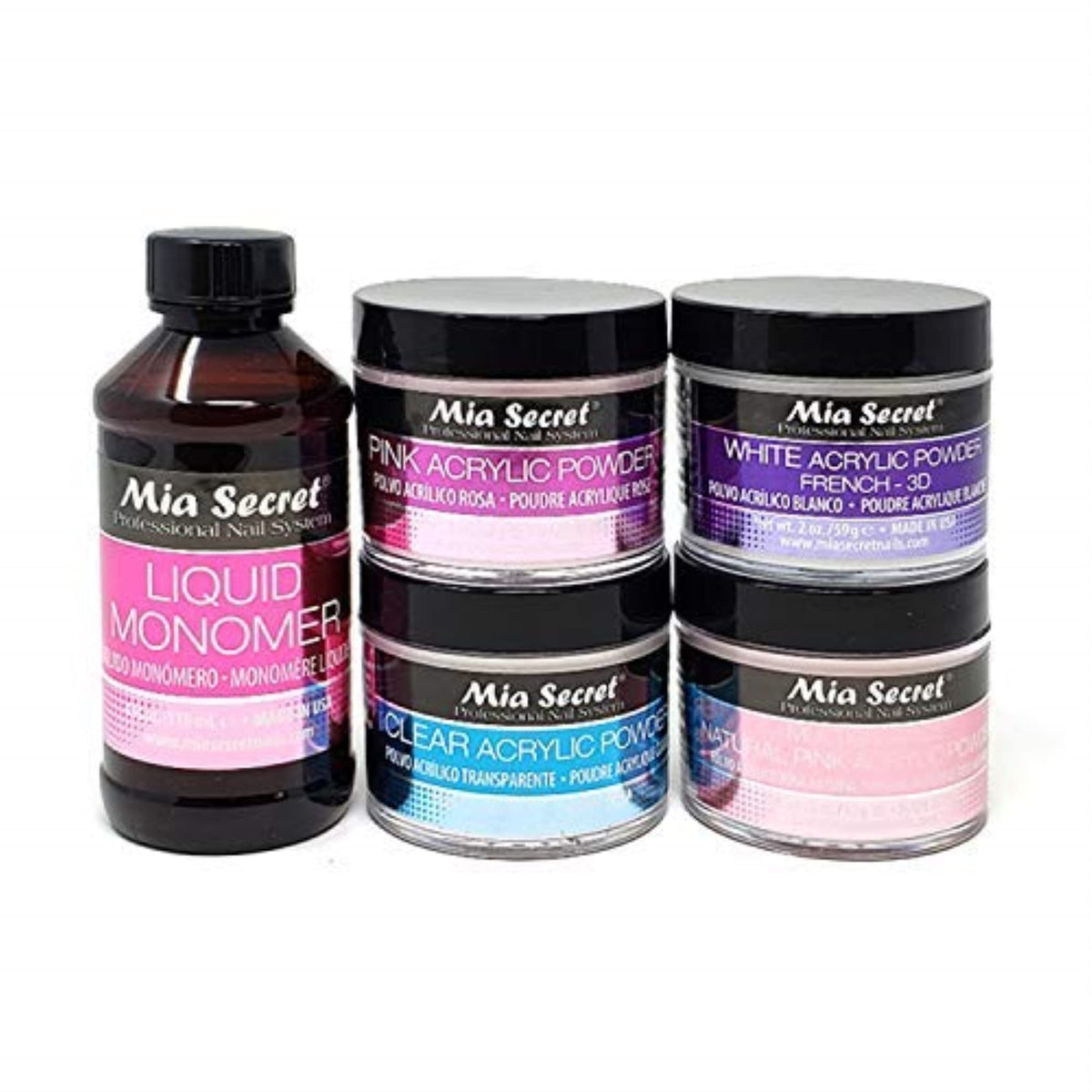 Mia Secret liquid-monomer-4oz-pour for smooth acrylic application and strong adhesion.