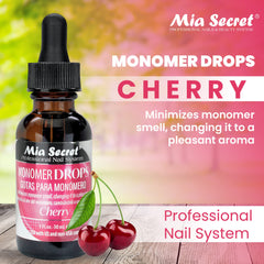 Mia Secret Monomer Drops Cherry added to monomer for fresher nails.