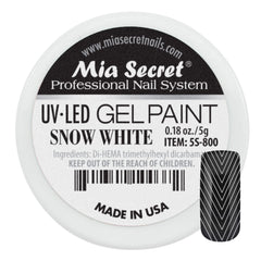Mia Secret Snow White gel paint bottle closeup shows creamy texture for smooth application