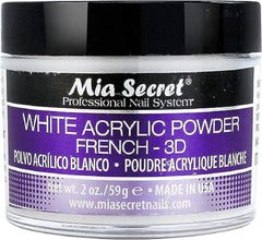 Mia Secret White Acrylic Powder 2oz packaging for easy storage and use.