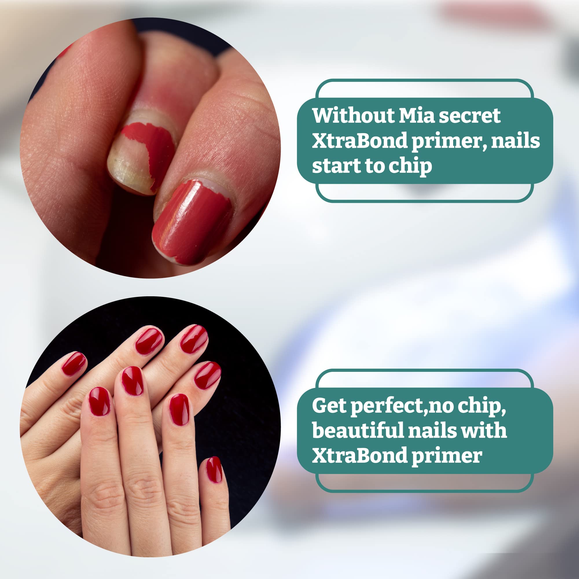 Mia Secret XTRABOND acrylic primer application demonstrates quick clean prep