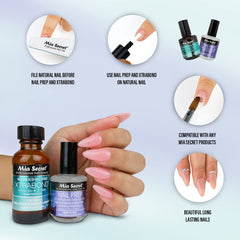 Mia Secret XtraBond primer bottle highlighting acid-free formula for strong adhesion.