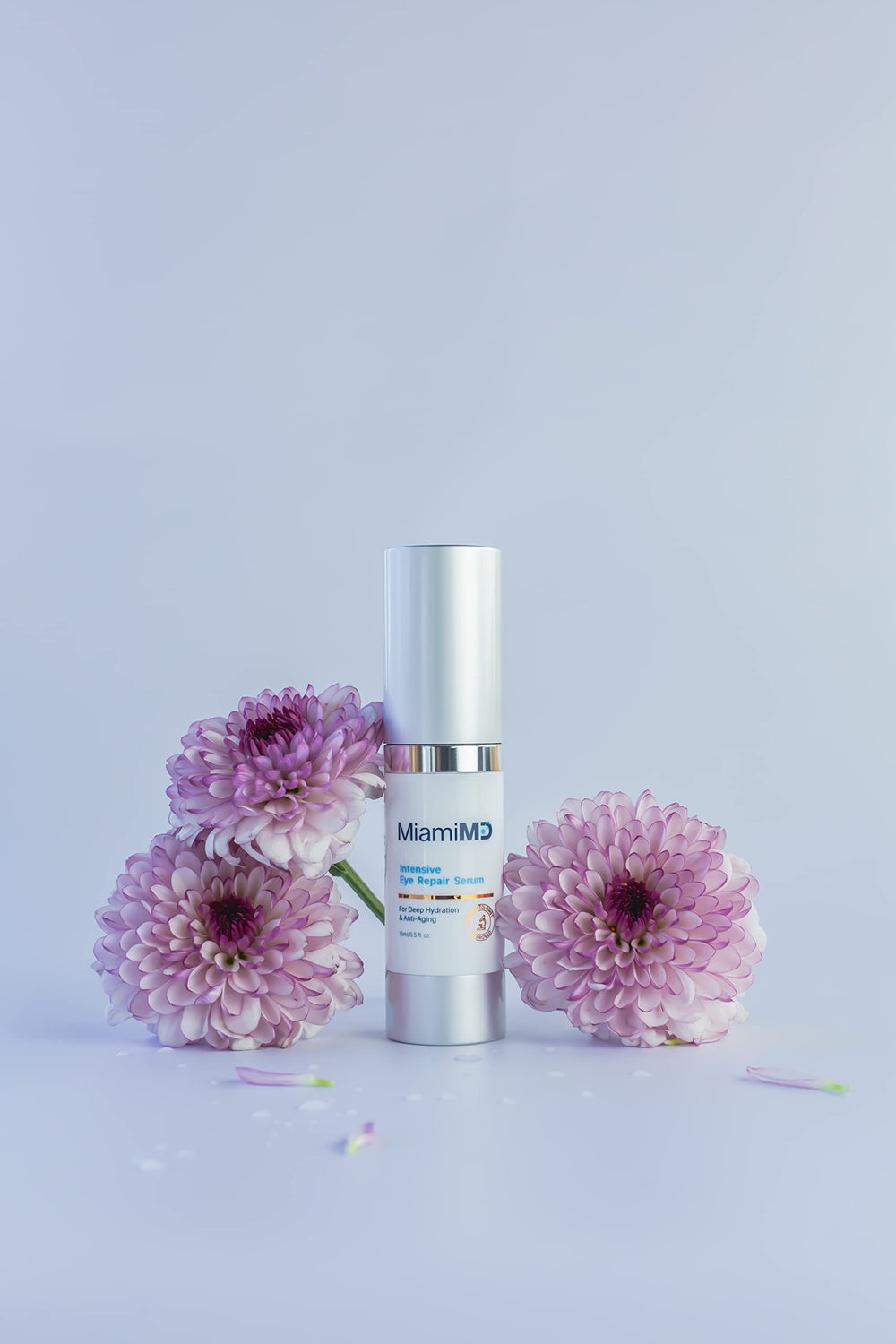 MiamiMD Eye Serum texture dispense pump showcases fast-absorbing eye care