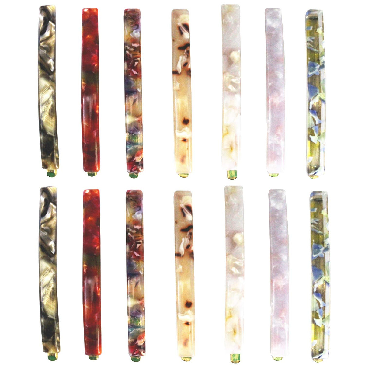 MIAO JIN 14pcs hair clips geometric design close-up for everyday chic styling.