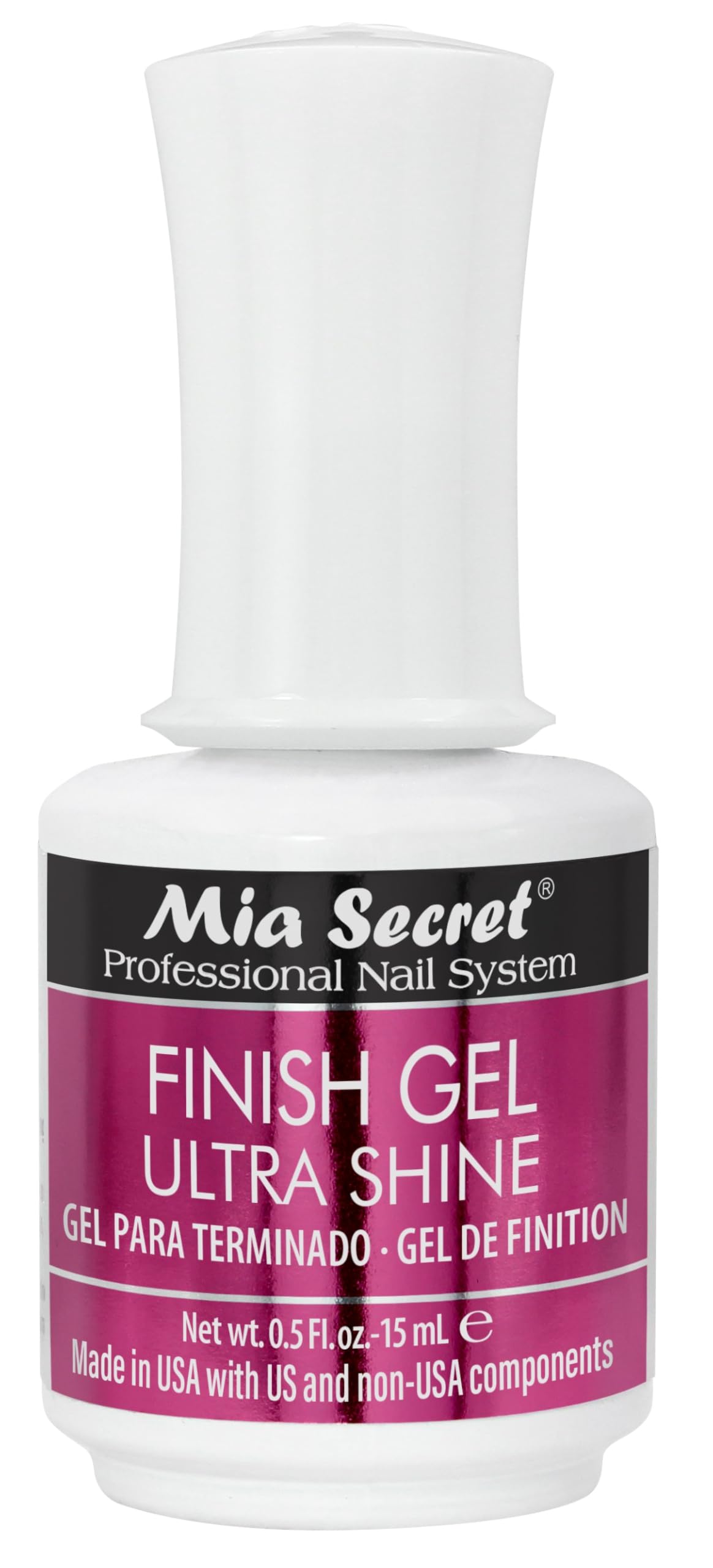 Mia Secret UV Finish Gel Top Coat bottle—clear, long-lasting gloss for artificial nails.