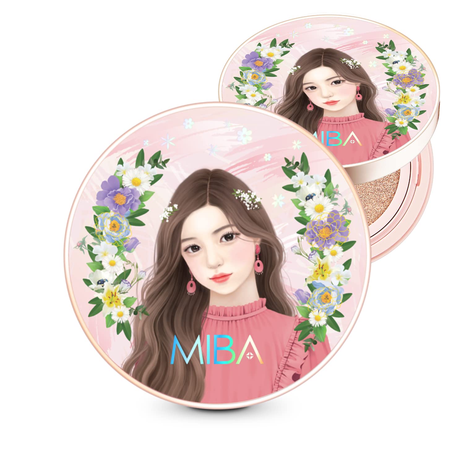 MIBA Ion Calcium Foundation Double Cushion Season 2 compact close-up for a smooth, dewy look.