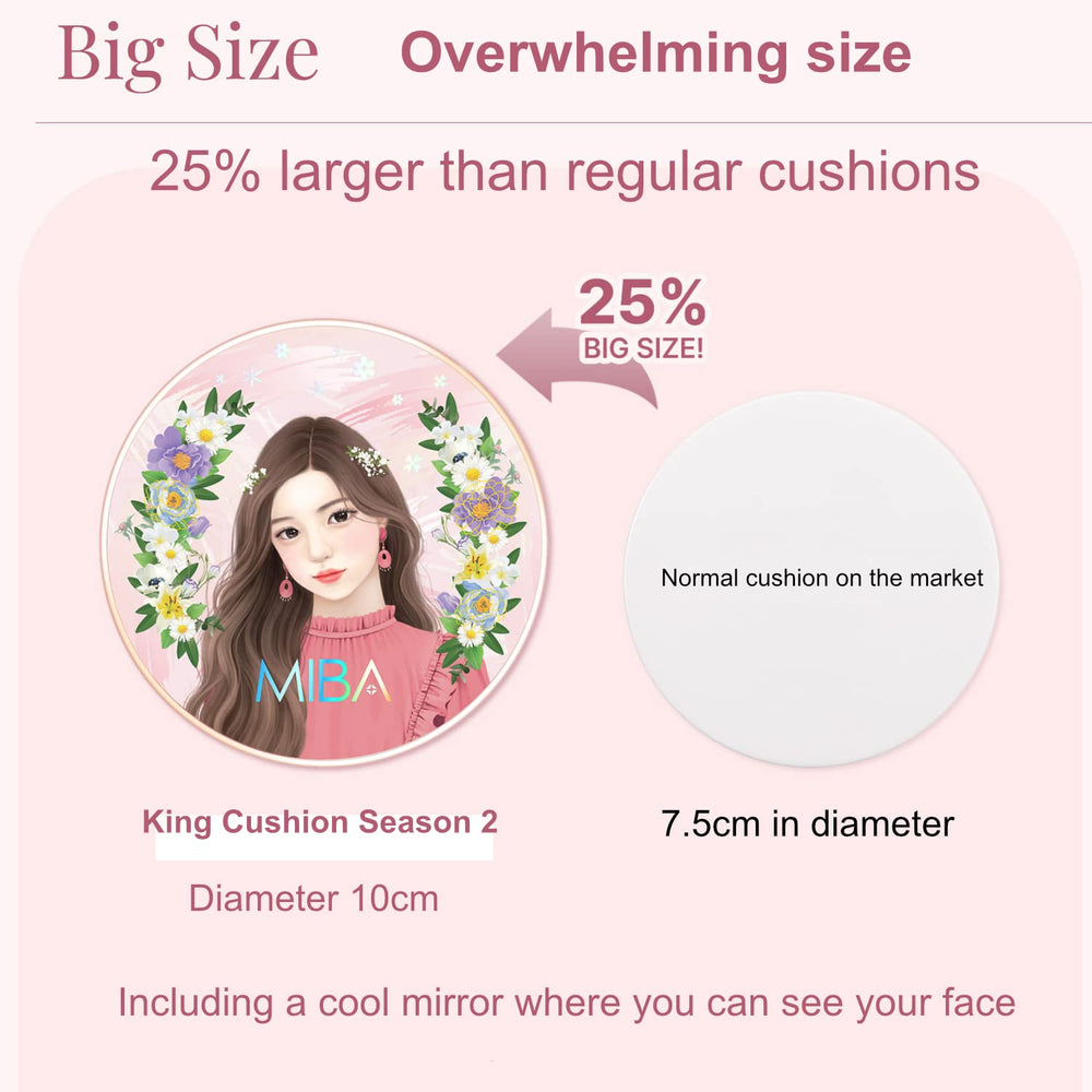 MIBA Ion Calcium Foundation Double Cushion Season 2 damask-rose-water for a soft skin feel.